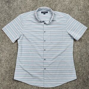 Mizzen+Main Leeward Shirt Mens Large Trim Striped Short Sleeve Button Up Casual